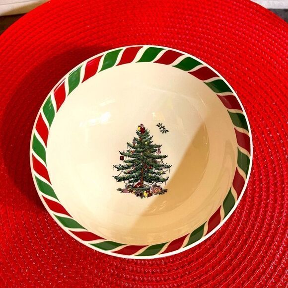 Spode Christmas Tree Candy Cane Candy Bowl NWT - Picture 1 of 10